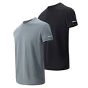 2-Piece Men's Quick-Drying Sports Plus-Size T-Shirt Set