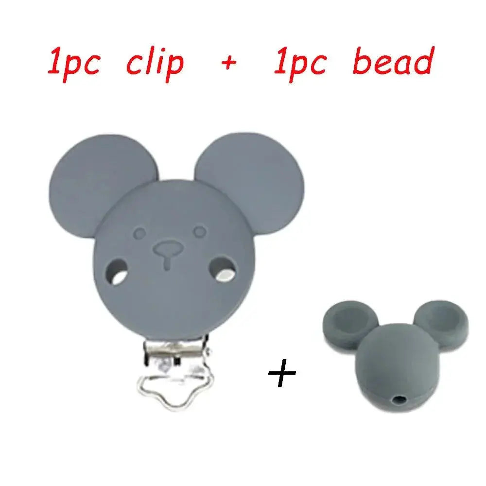 Kovict Silicone Beads Pacifier Clips Cartoon Animals Set