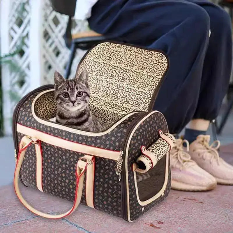 Luxury Leopard Print Dog Sling Bag For Small Pets Carrier