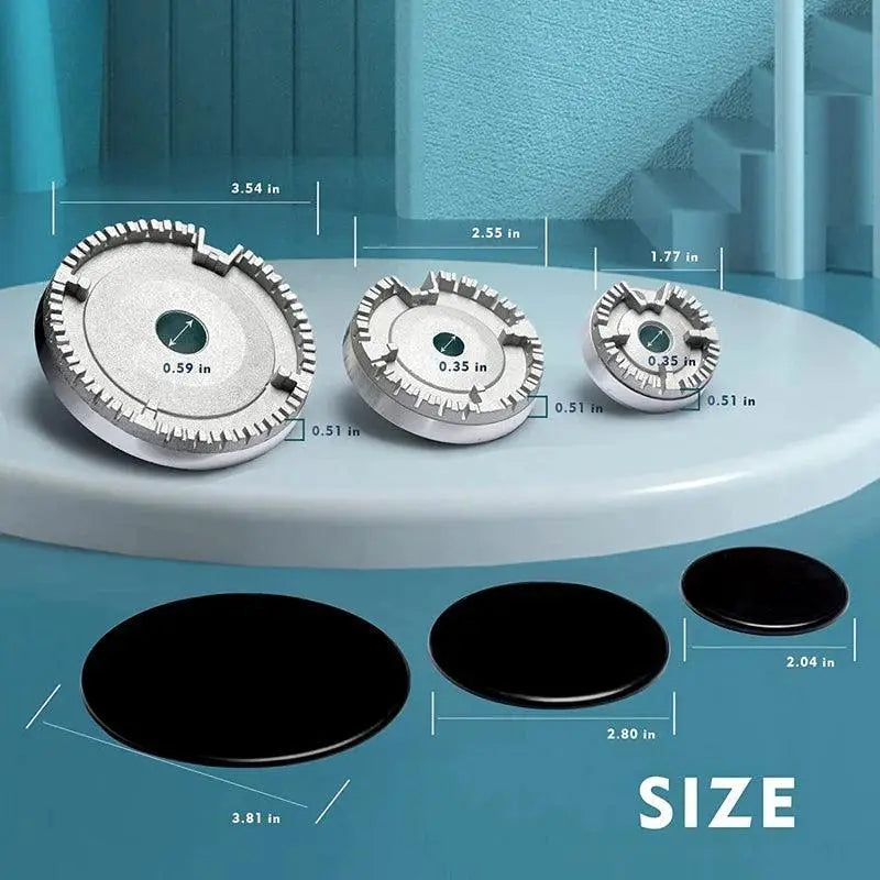Gas Stove Burner Crown Flame Cap Set For Efficient Cooking