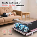 Pink Portable Quiet Incline Underdesk Walking Pad With Handlebars