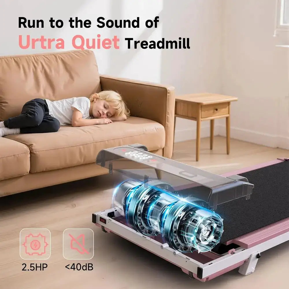Portable 3.5HP Incline Walking Pad with Handlebars, Ultra Quiet Under Desk Treadmill for Home Office, 330LB Capacity, Wide Belt,