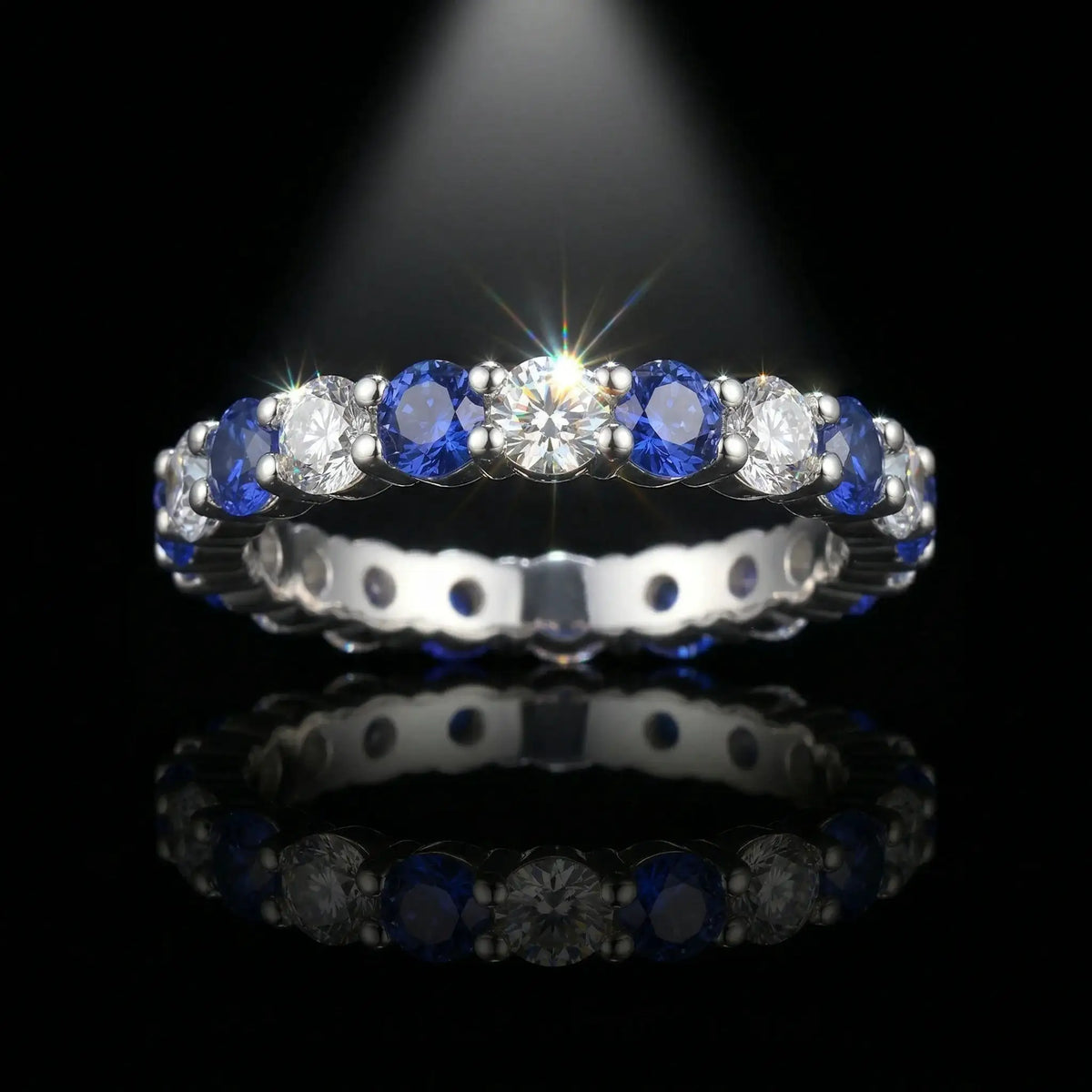 Moissanite Ring in Sterling Silver Grown — product view 1