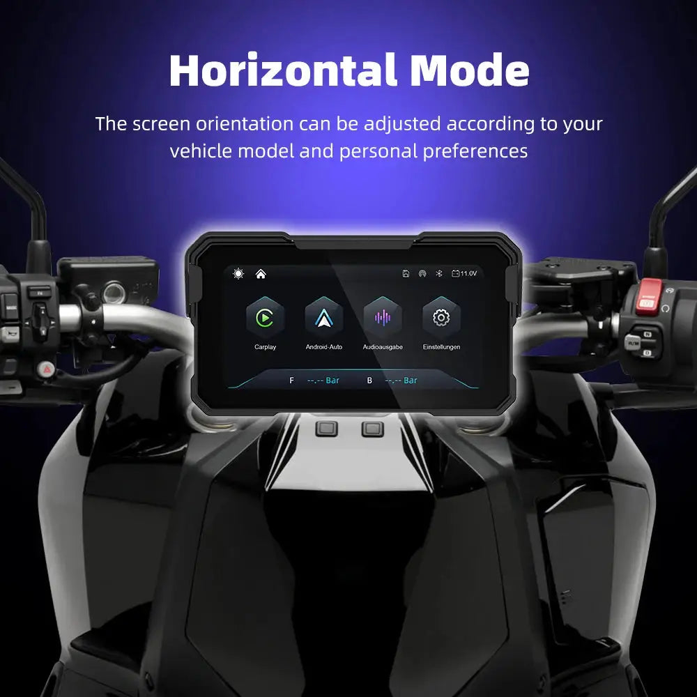 EKIY 6.25 inch Wireless CarPlay Moto Android Auto Portable Digital Dashboard GPS Motorcycle Navigation Removable Display Screen
