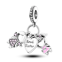 Silver Rainbow Flower Dragonfly Charm