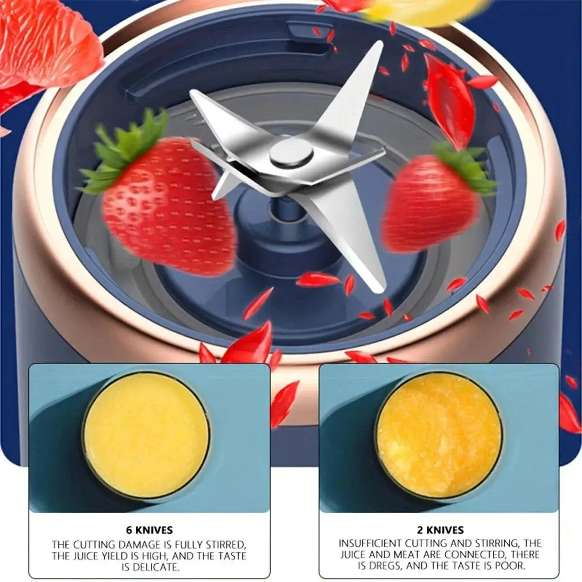 Double Cup Multifunction USB Fruit Juicer Blender Maker