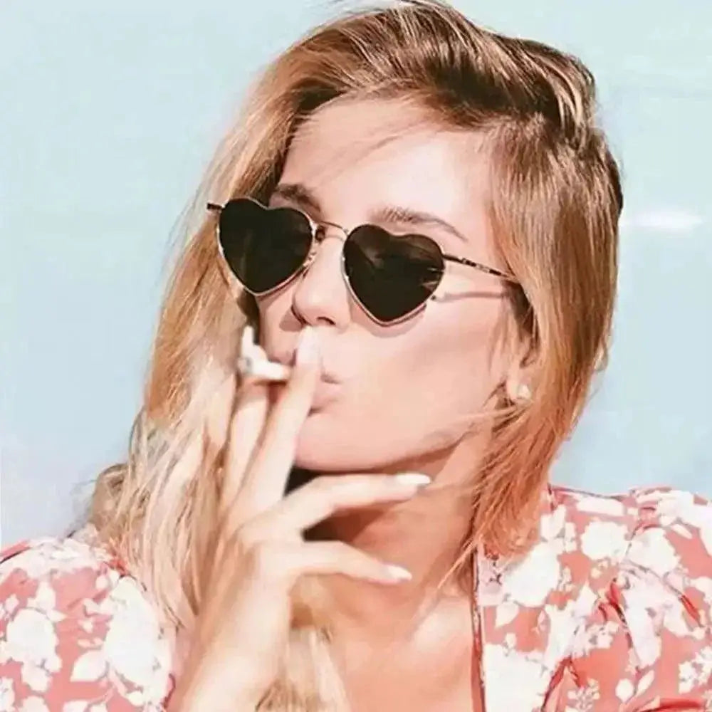 Vintage 90s Heart Shaped Sunglasses With UV400 Protection