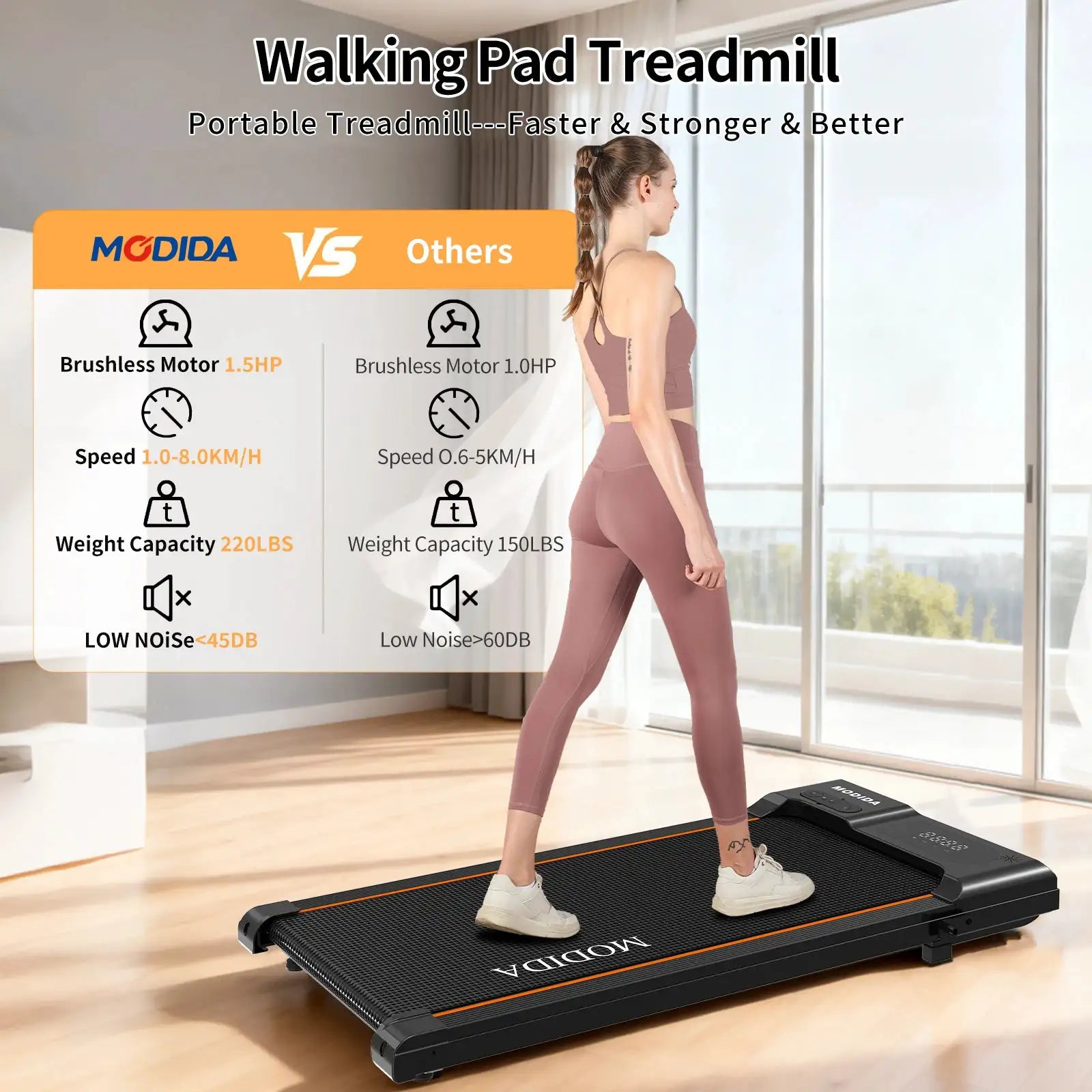 Walking Pad Treadmill 3.5HP Under Desk Portable Compact Machine 12 Speed LED Display 300 LBS Capacity Quiet for Walking Jogging Running for Home Office Apartment
