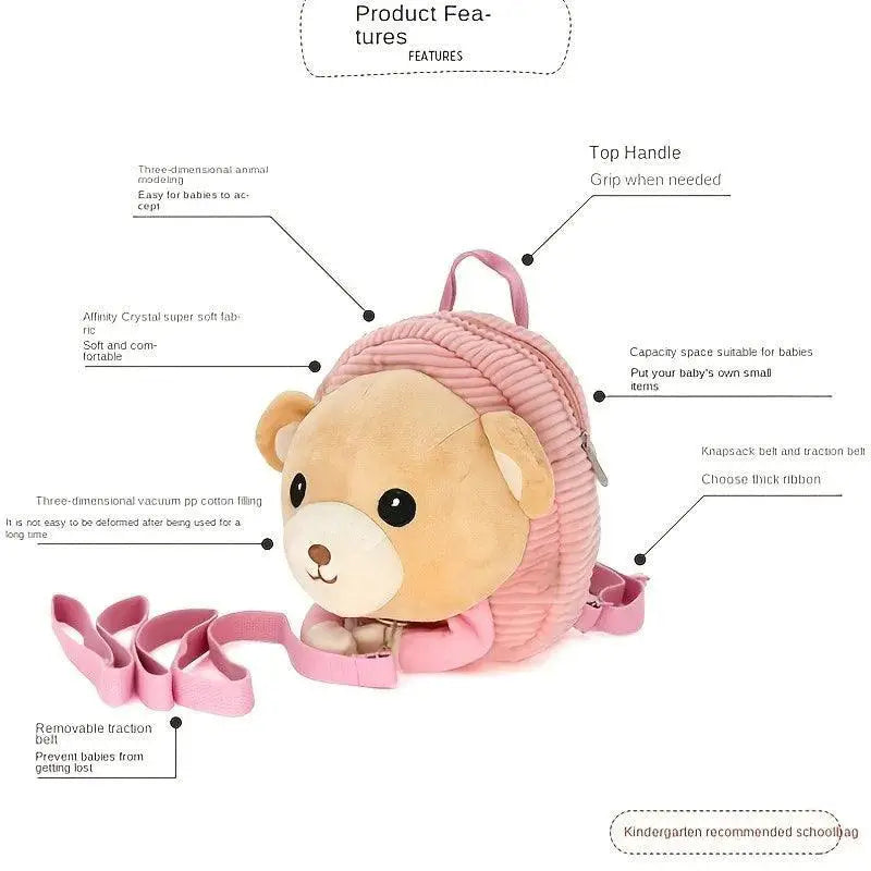 Cartoon Toddler Mini Backpack With Anti Lost Harness Bag