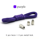 Metal Lock Elastic Shoelaces for Easy No Tie Style
