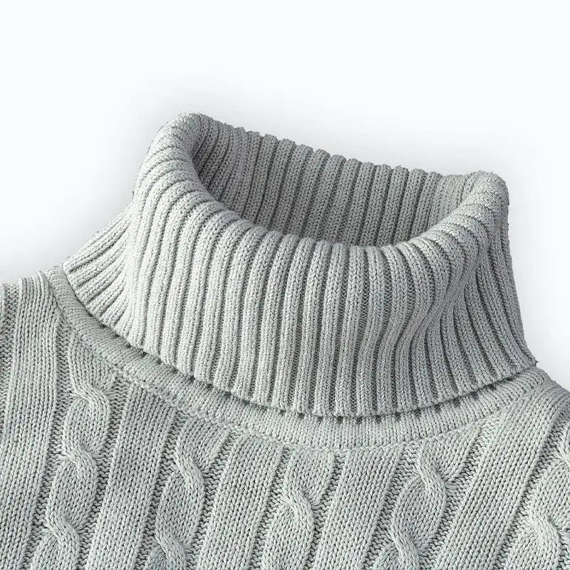 Warm Wool Turtleneck Sweater for Men — Beige