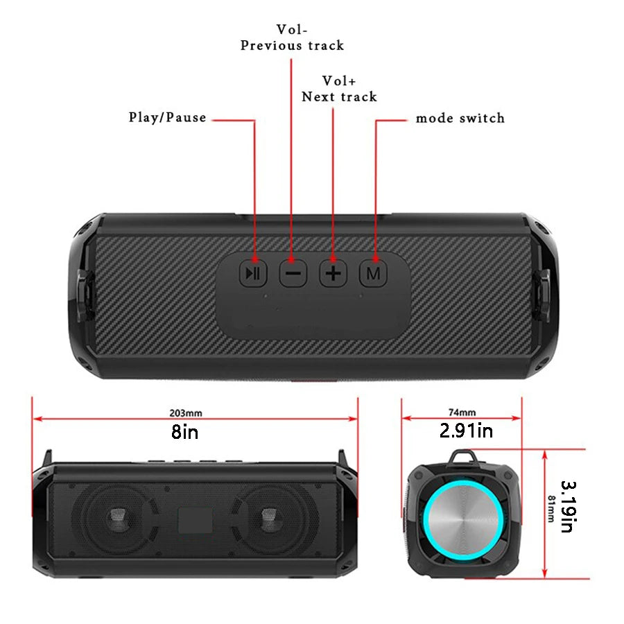 Subwoofer Portable Wireless Bluetooth Speaker