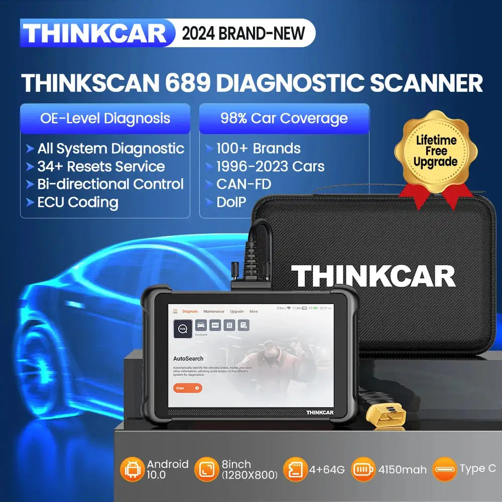 THINKCAR THINKSCAN 689 Bi-directional OBD2 Scanner Full System Scan 2026 ECU Coding 34 Reset Car Diagnostic Tools Lifetime Free Update