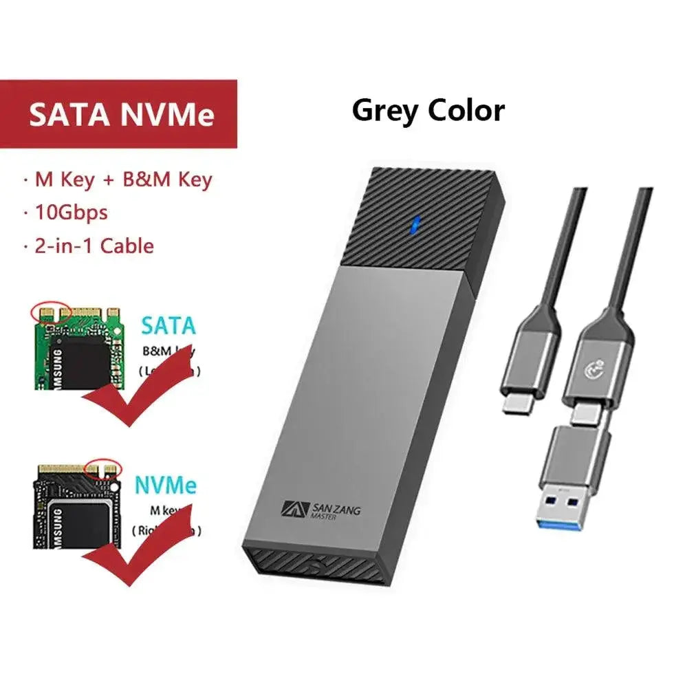 Sanzang NVMe SSD Enclosure High Speed Portable Storage