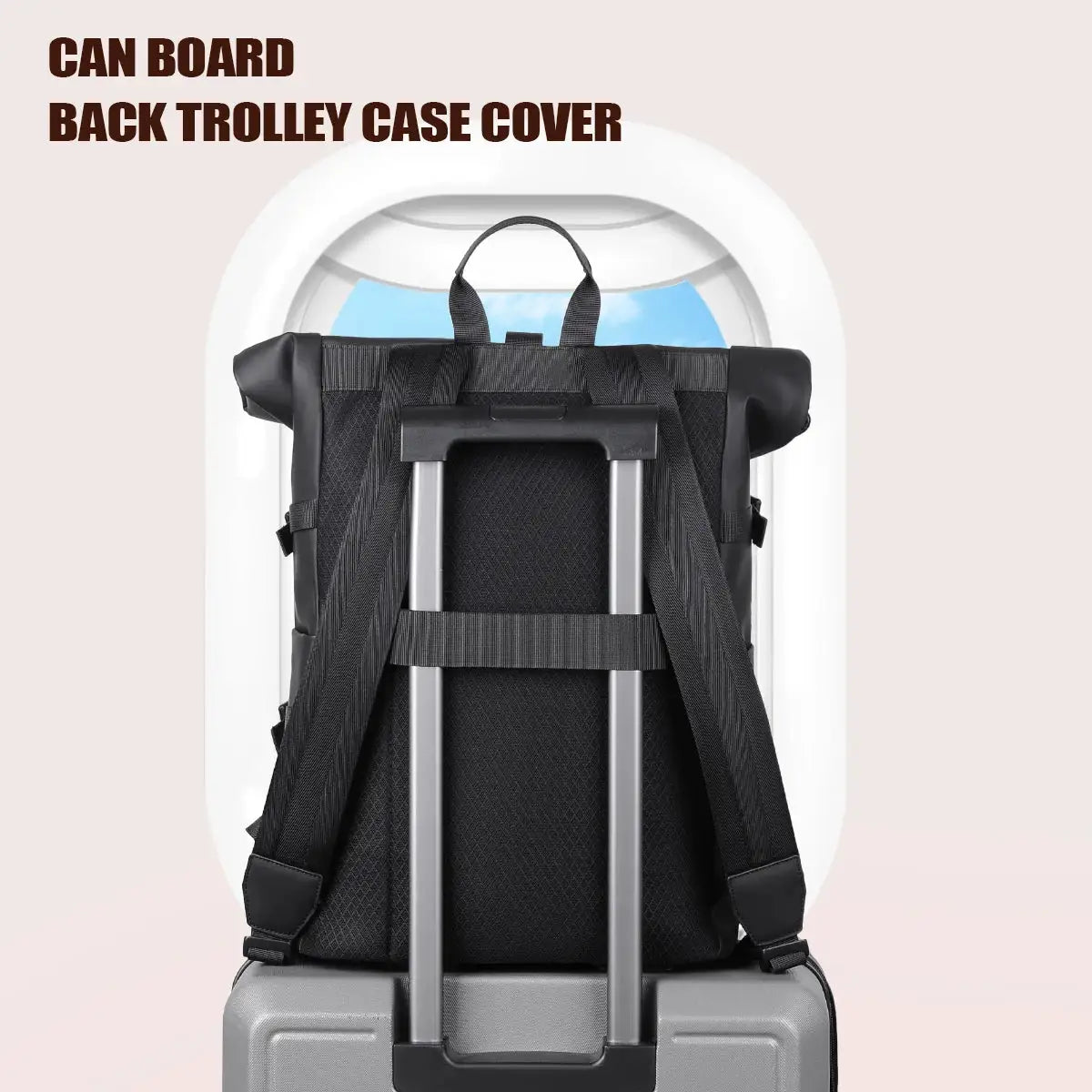 Backpack Men's Commuting Large Capacity Travel Bag 17.3inch Computer Bag Business Backpack College Student School Bag Pu Leather Meeting Business Travel Abroad