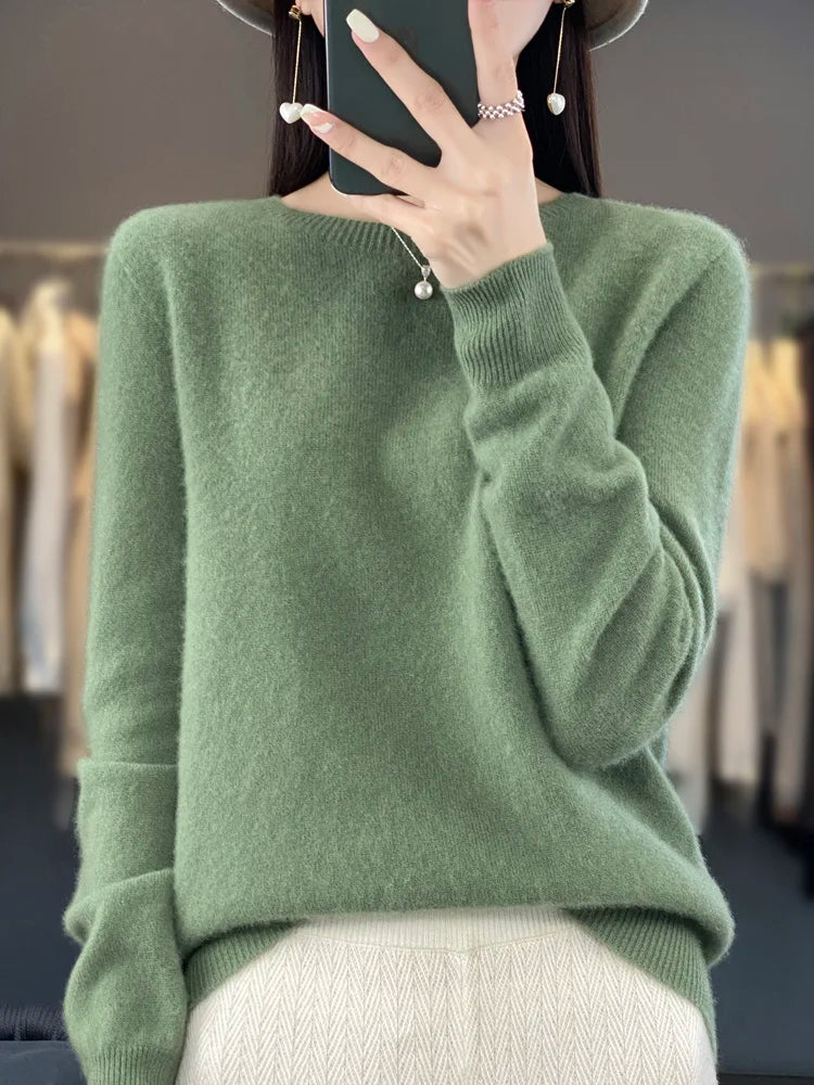 Crew Neck Winter Knit Sweater