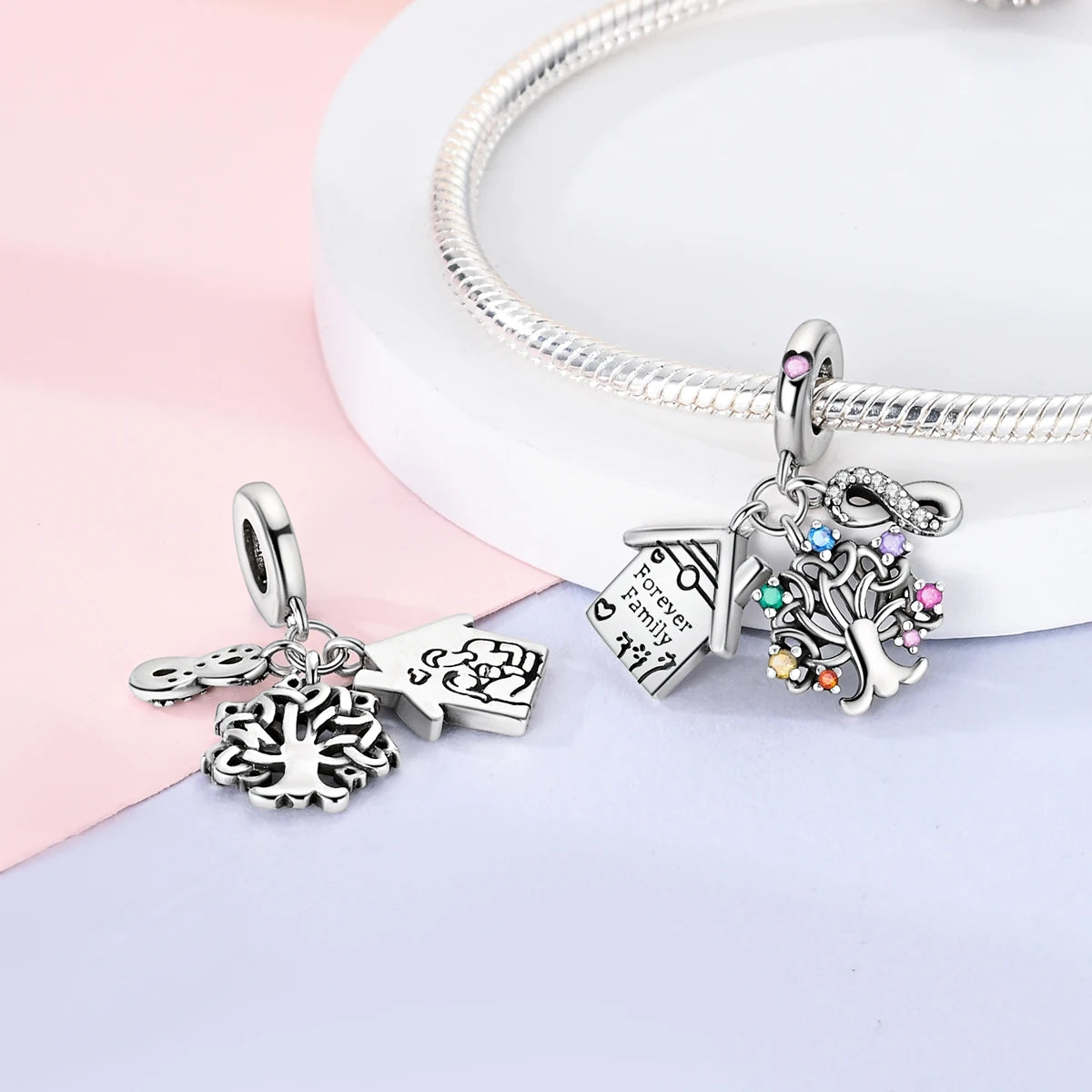 Charm Silver Plated Pendant Beads