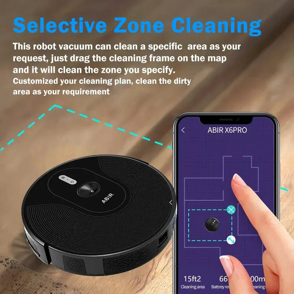 ABIR X6PRO Robot Vacuum Cleaner With 6000PA Suction - OurLum.com
