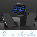 Magnetic Case for iPad Pro 11 13 2024 M4 Air 6 Pencil Holder