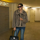 Square Neck Faux Fur Coat