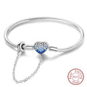 Sterling Silver Snake Chain Heart-shaped