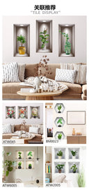 Wall Art Stickers Simulate 3D Potted Green Plants Decor