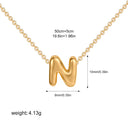 3D Bubble Initial A-Z Mini Necklace Gold Plated Jewelry Gift