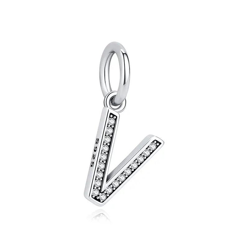 Sterling Silver Charm A-z Letters