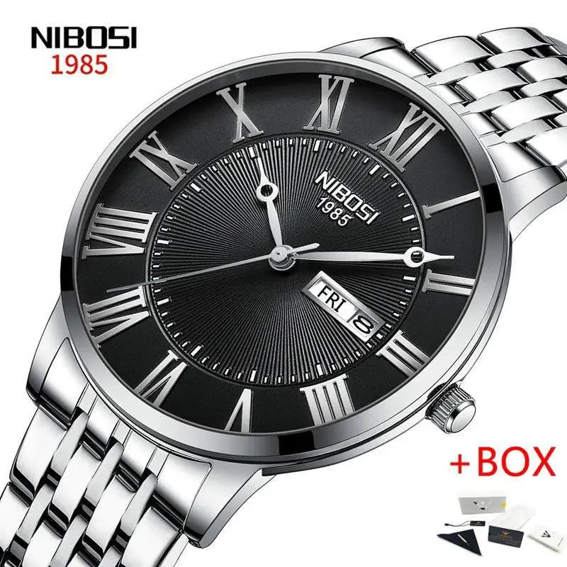 NIBOSI Mens Waterproof Sport Watch Quartz Timepiece