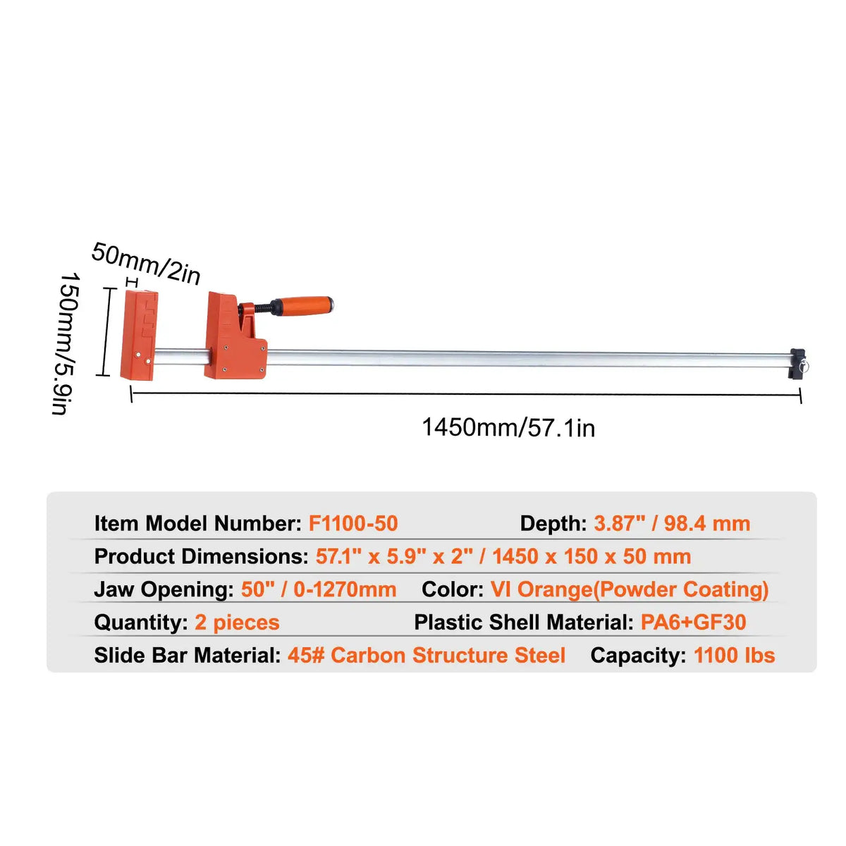 Inch Heavy Parallel Bar Clamps Pcs — product image 11