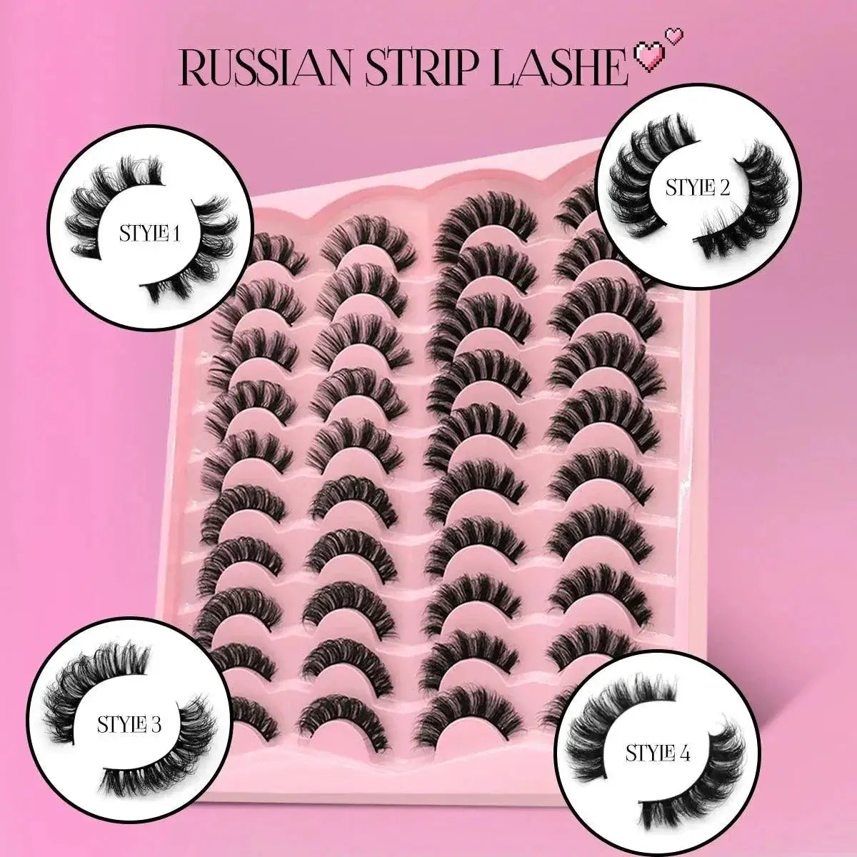 GROINNEYA Vegan 3D Mink Strip Lashes For Natural Look