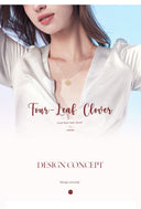 Four-Leaf Clover Foldable Sterling Silver Clavicle Chain