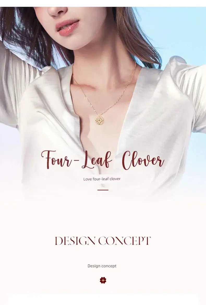 Four Leaf Clover Foldable Sterling Silver Clavicle Necklace - OurLum.com