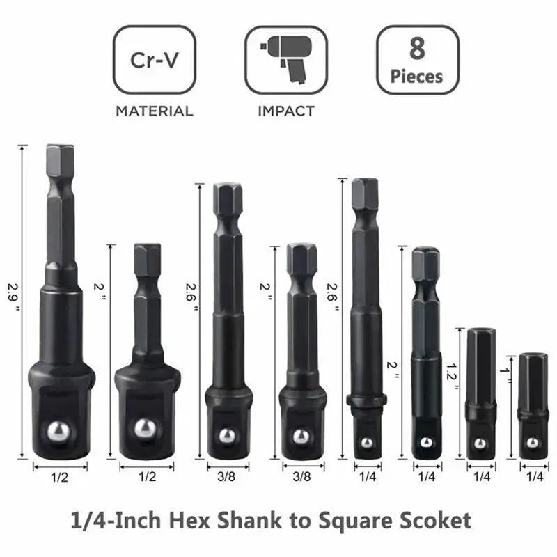 12-Piece Impact Socket Adapter Set for Metalworking Use - OurLum.com