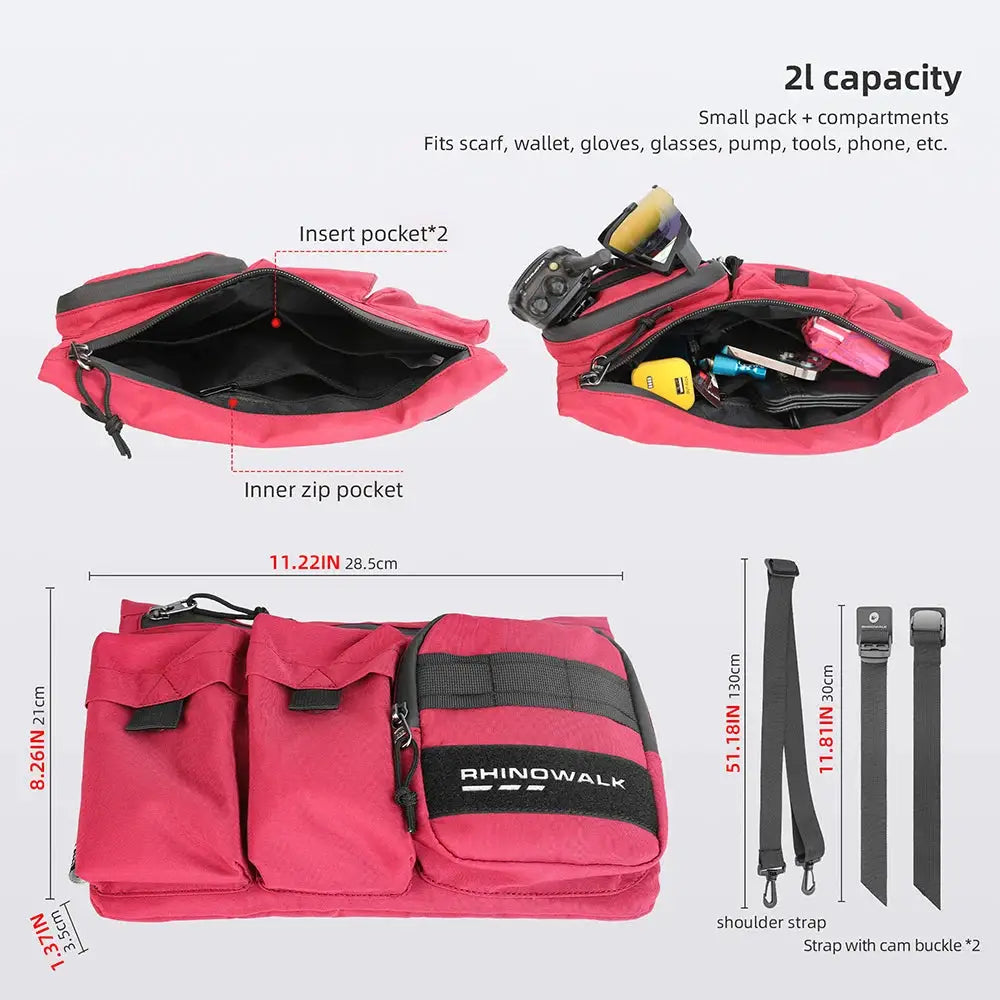 Rhinowalk Bike Handlebar Bag 2L Big Capacity Cycling Bag Front Tube Pannier Basket Shoulder Fannt Pack MTB Road Accessories