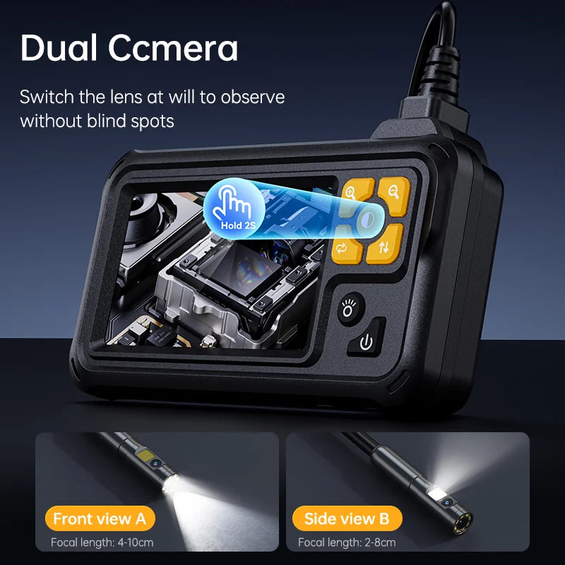 Dual Lens Industrial Endoscope Camera IPS Screen Waterproof Cable — product view 5