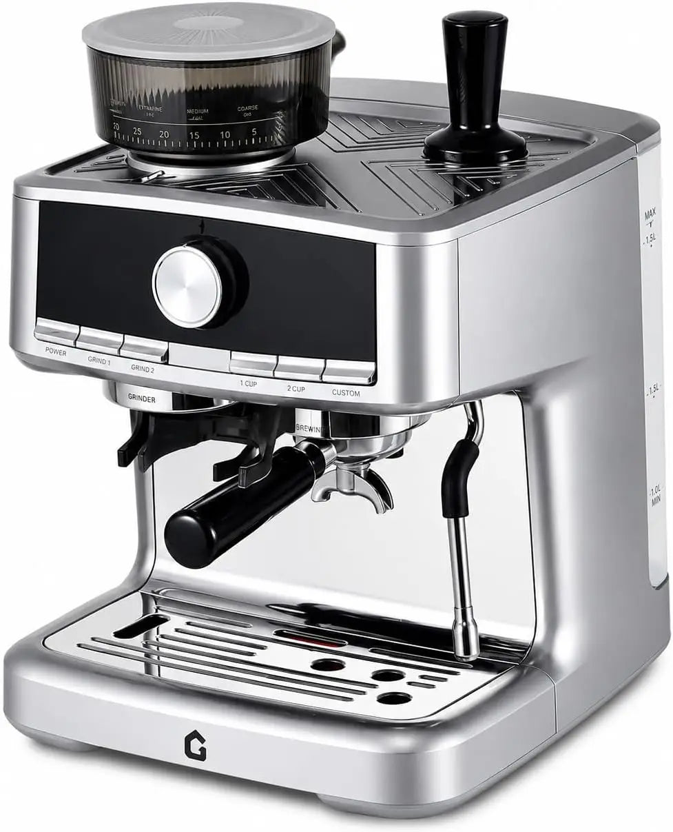 Espresso Machine with Grinder, Italian Semi-Automatic Pressure — product view 7