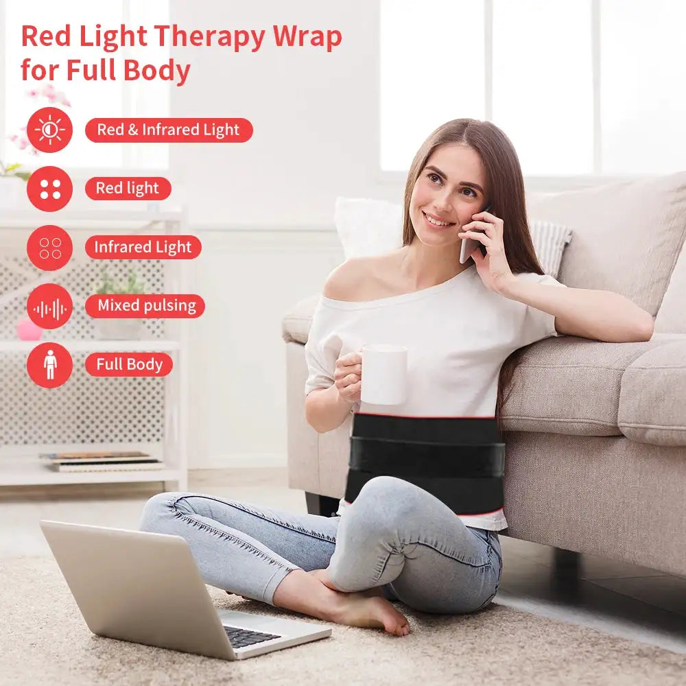 Red Light Therapy Pad for Body 31' X 11' Dual Chip 660nm 850nm LED Infrared Light Device for Waist Back Shoulder Muscle Relax