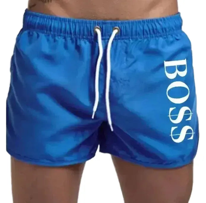 Quick Dry Swim Trunks for Men Beachwear — white