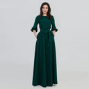 Belted Vintage Flare Formal Dress