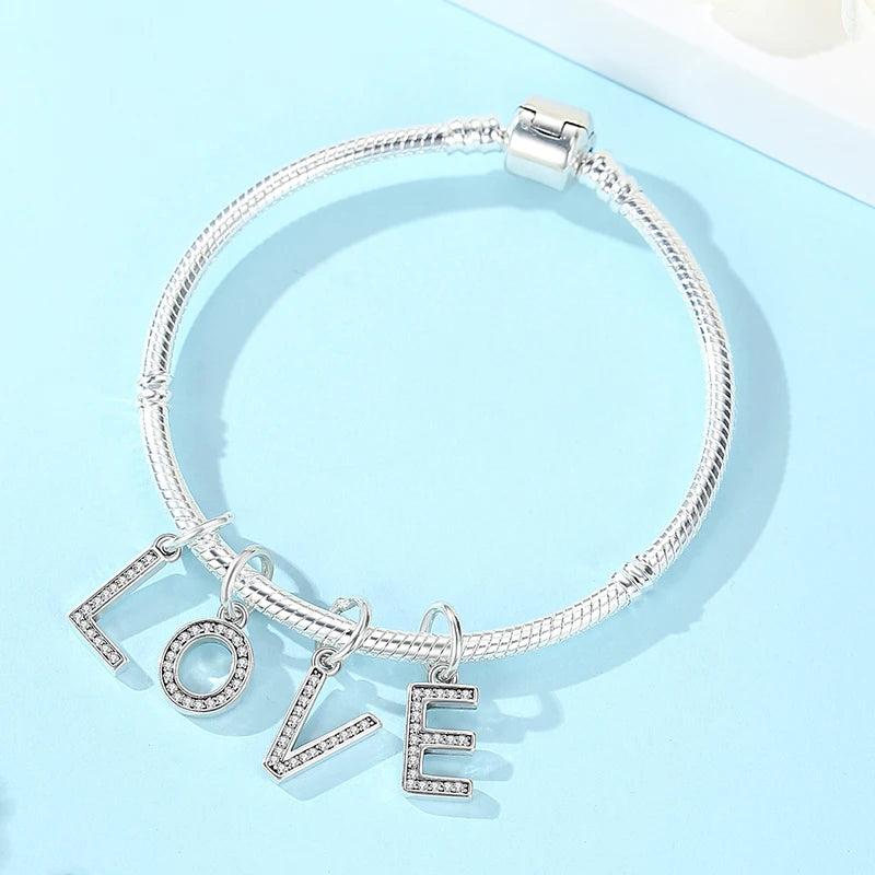 Sterling Silver Charm A-z Letters