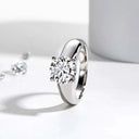 Moissanite Engagement Ring Sterling Silver