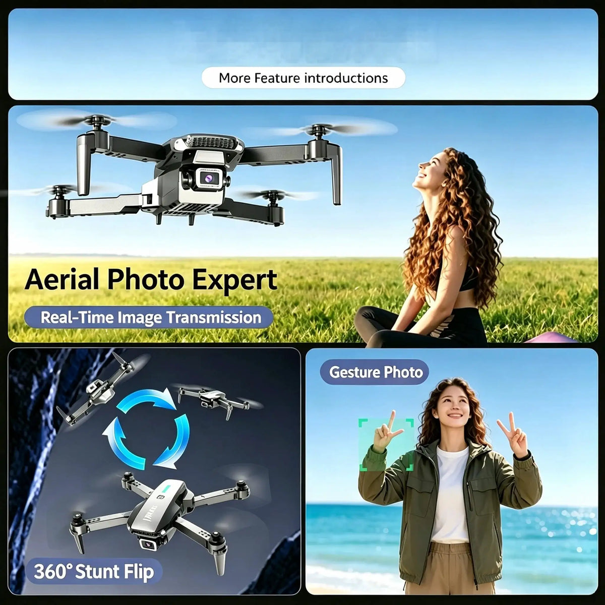 TONGLI Foldable Drone RC Quadcopter with Large‑Screen Remote — product view 4