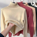 Korean Winter Turtleneck Pullover Cozy Fleece Chic Fashion