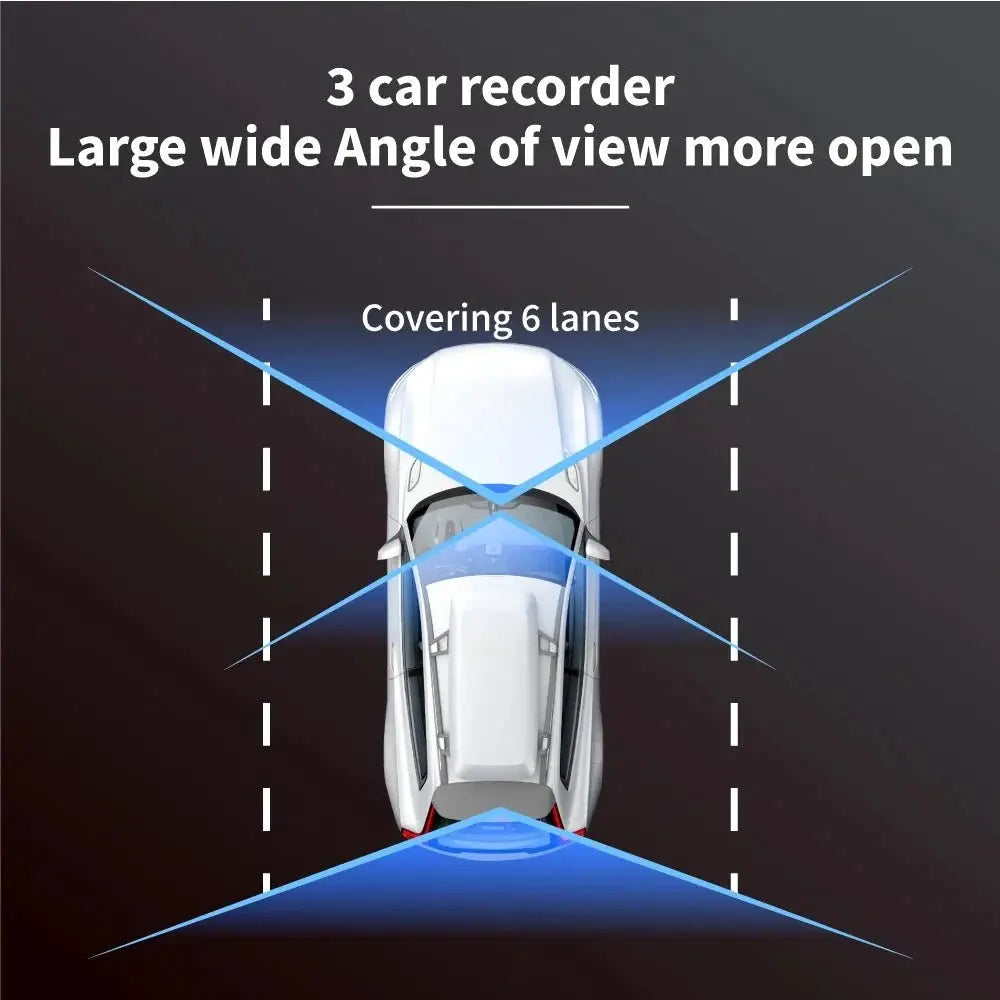 3 Channel Car Dash Camera 1080P Front Rear Cabin Night Vision - stepyours.com