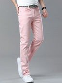 Four Season New Men's Yellow Jeans Fashion Business Casual