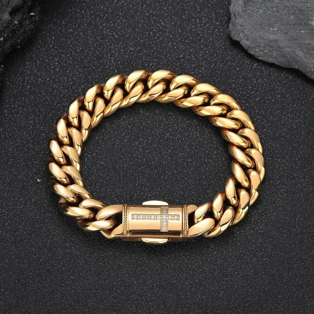 Men Women Cubanc Chain Gold Bracelet — product image 2