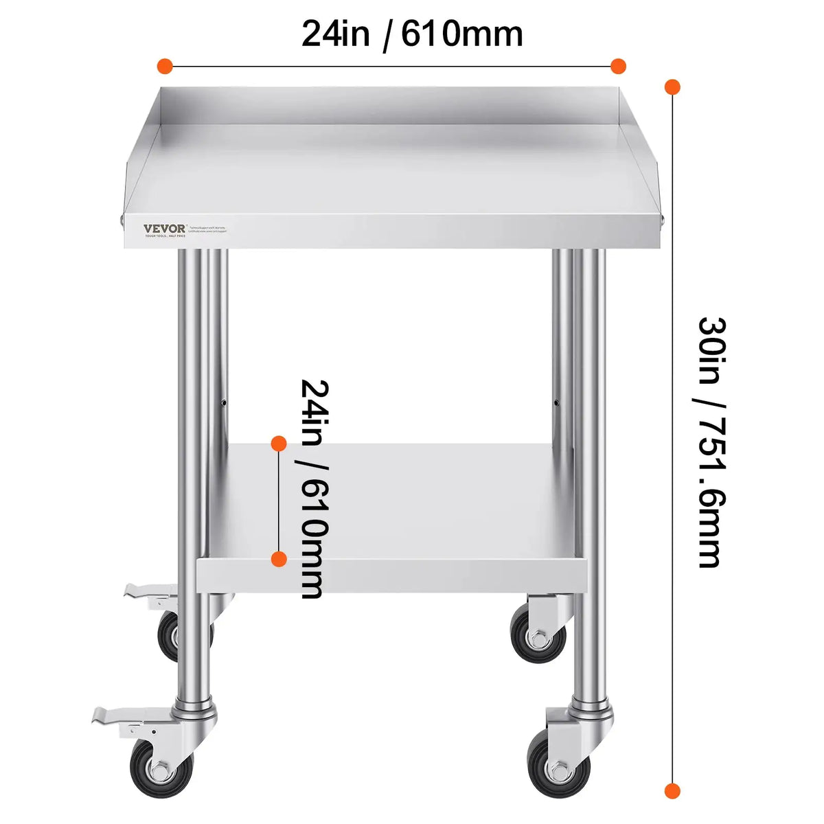 SucceBuy Stainless Steel Work Table Commercial Food Prep Worktable — product view 8