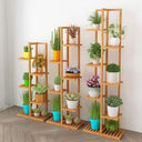 Bamboo 5 / 6 Tier Plant Stand Rack Multiple Flower Pot Holder Shelf Indoor Outdoor