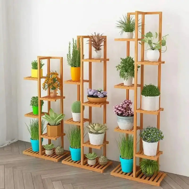 Bamboo 5 Tier Plant Stand Rack Indoor Outdoor Pot Holder